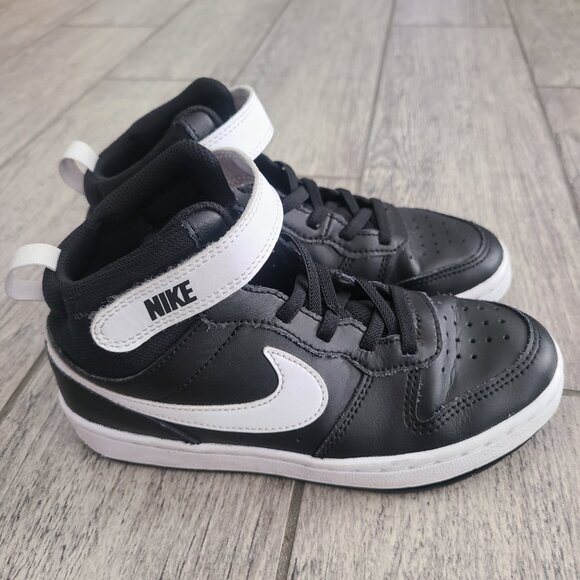 Nike Court Borough Mid 2 GS Youth Kids Sneakers Black & White Size 1.5Y - Picture 5 of 11